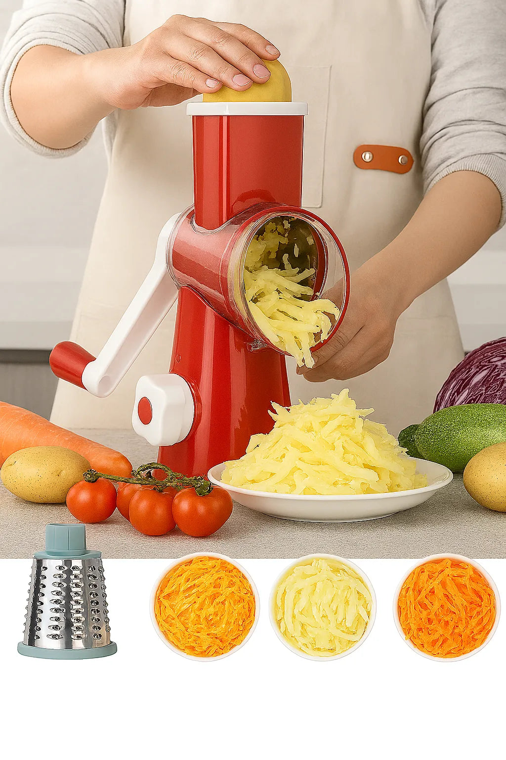 CortaTodo 360™ Pica, ralla y corta sin perder un dedo 🧀🥕