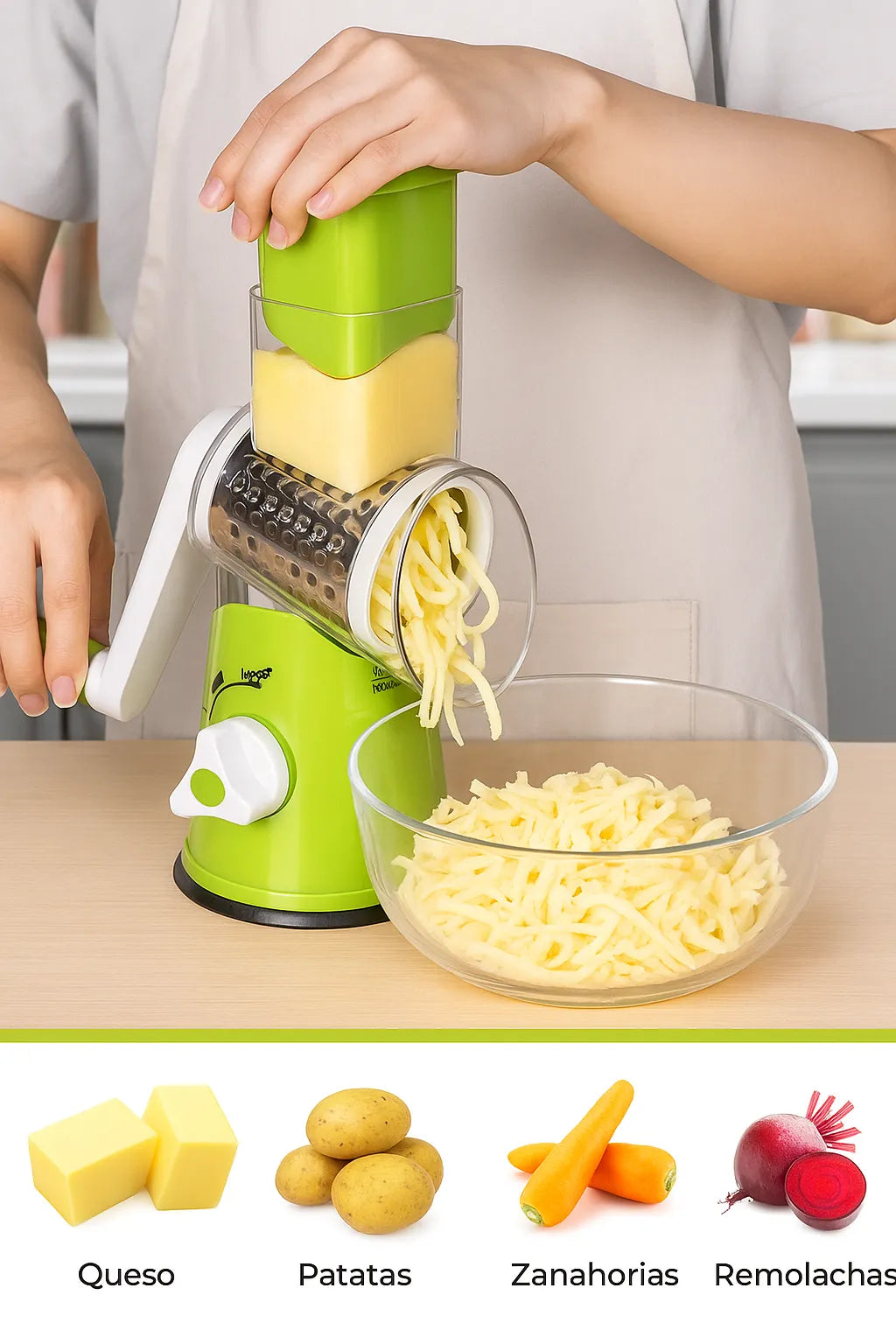 CortaTodo 360™ Pica, ralla y corta sin perder un dedo 🧀🥕